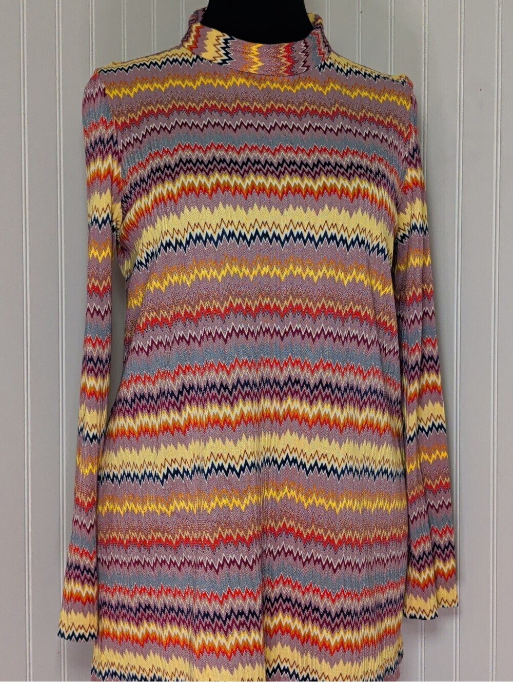 Vintage Lady in Waiting Maternity Zigzag Pattern Knit Top Size 16